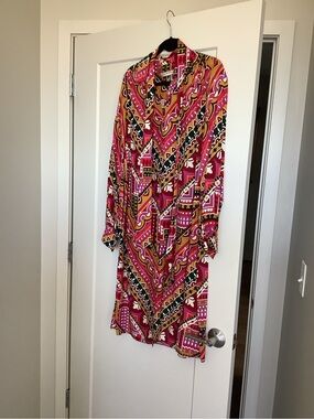 Trina Turk Pink Multi-Color Printed Shirt Dress